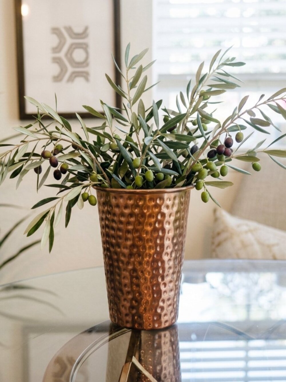 Hammered Copper-Tone Metal Vase | Cottage & Farmhouse Decor